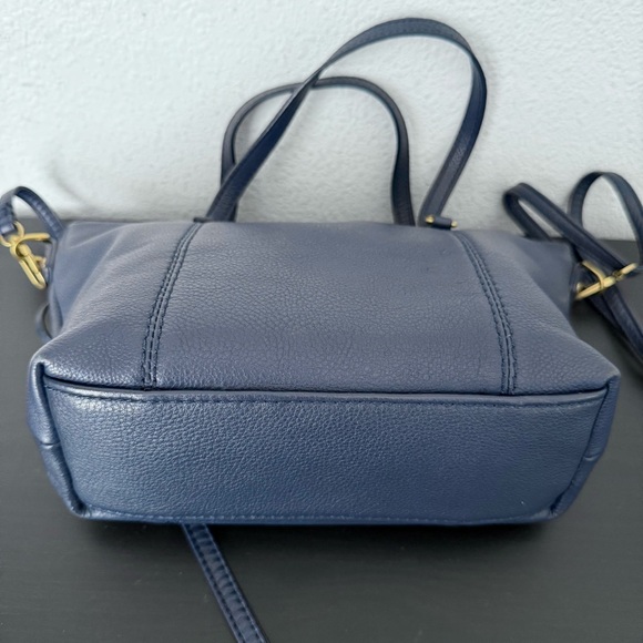HOBO Kingston Leather Mini Tote Crossbody Bag Navy Blue - Picture 4 of 16